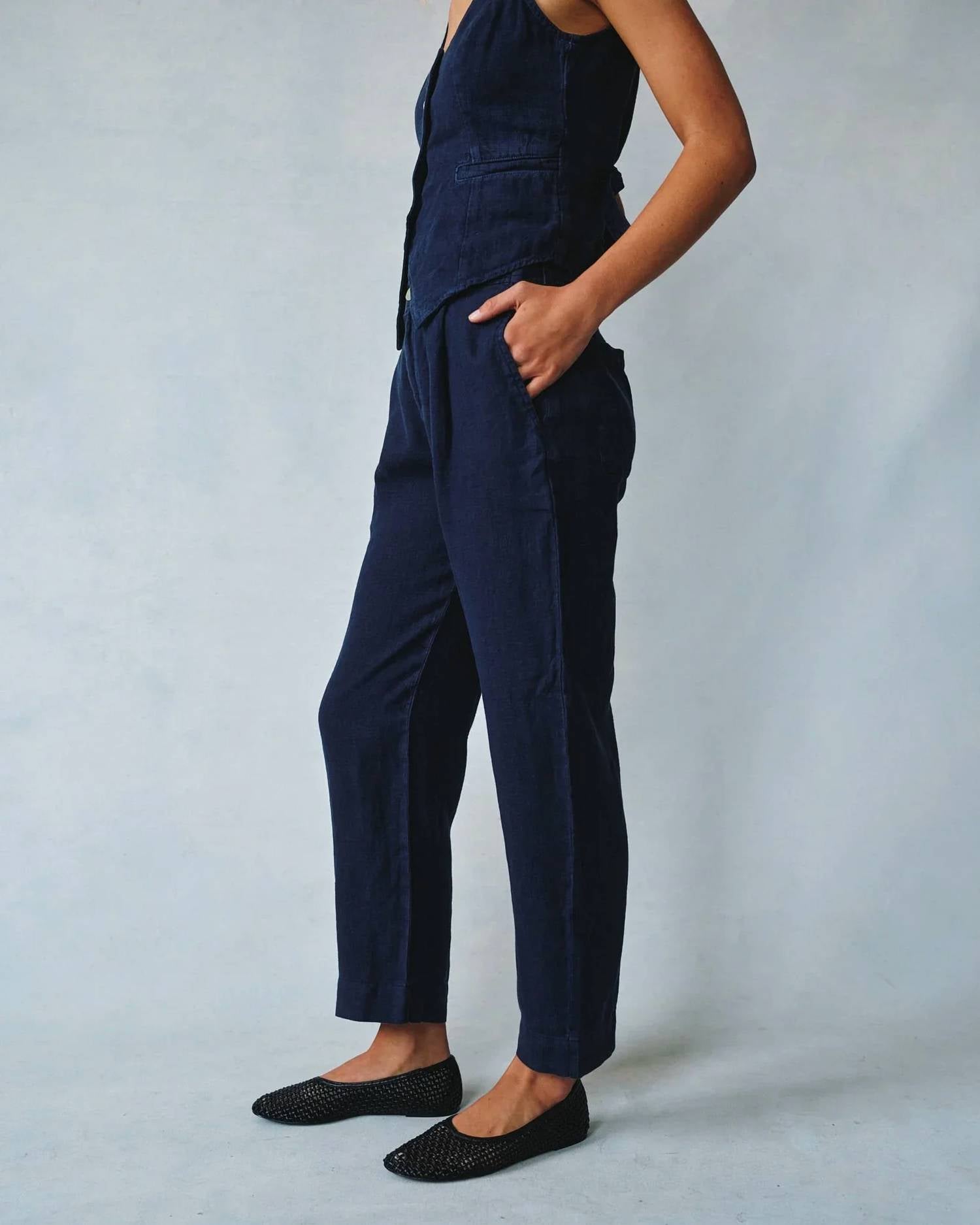 Bella Dahl - Pleated Wide Leg Ankle Pants