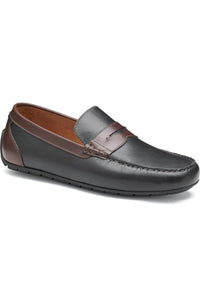 JOHNSTON & MURPHY Men's Beck Penny Loafer in black mahogany full grain - men's loafer