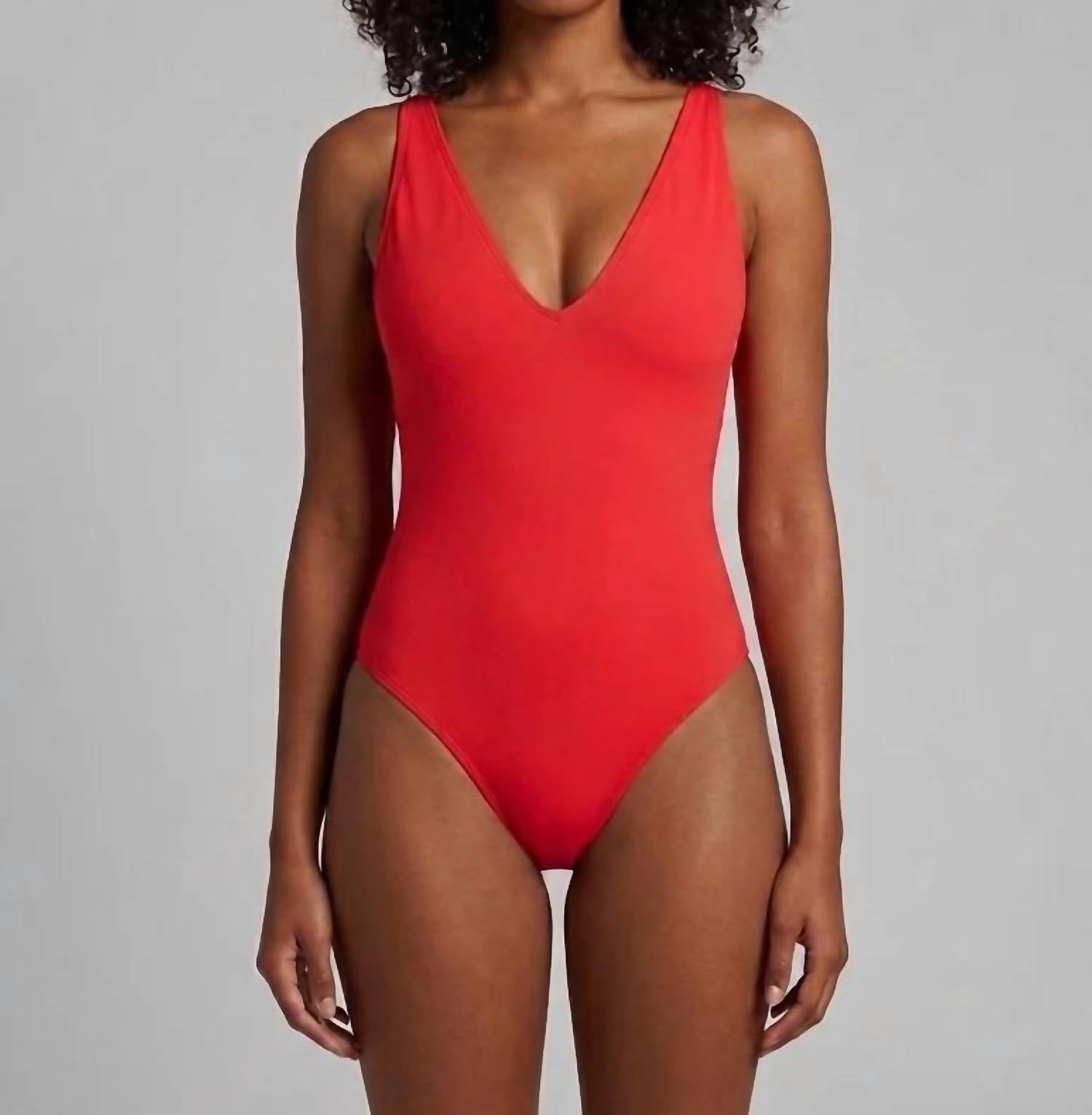 Ta3 - Plungey Lace-up Back One Piece