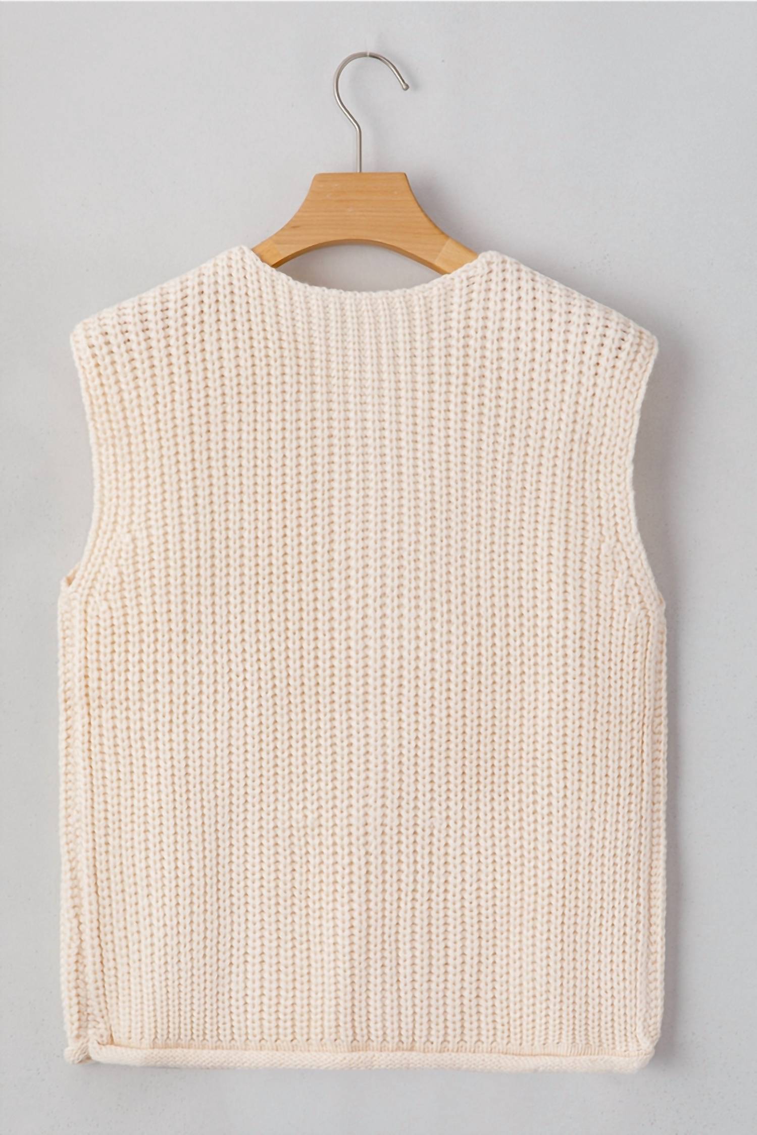 Pretty Bash - Women's Solid Chunky Sweater Vest