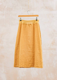Cut Loose - Solid Linen A-line Midi Skirt