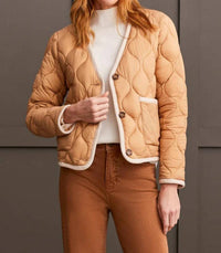 TRIBAL Button Puffer Jacket in tan - women's jacket