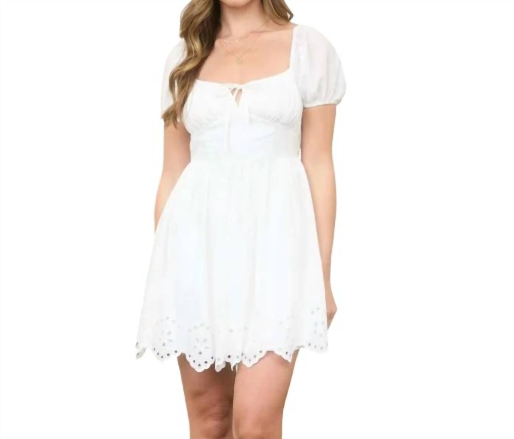 Blu Pepper - Embroidered Scallop Mini Dress