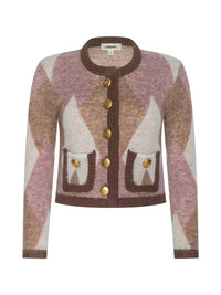 L'Agence Siobhan Cardigan in mauve multi - women's cardigan - view 4