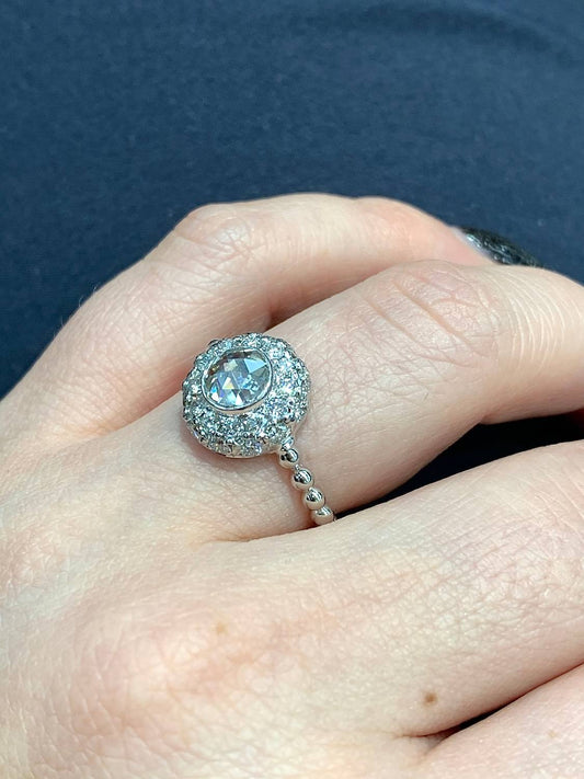 Normani - Women's Rose Cut Diamond Domed Engagement Ring