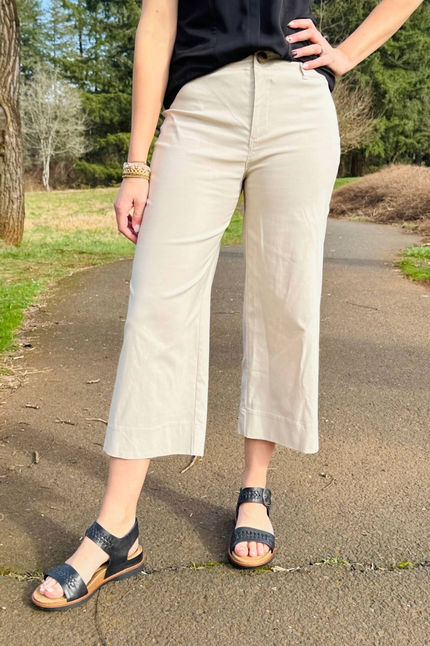 Tribal - High Rise Twill Capri Pants