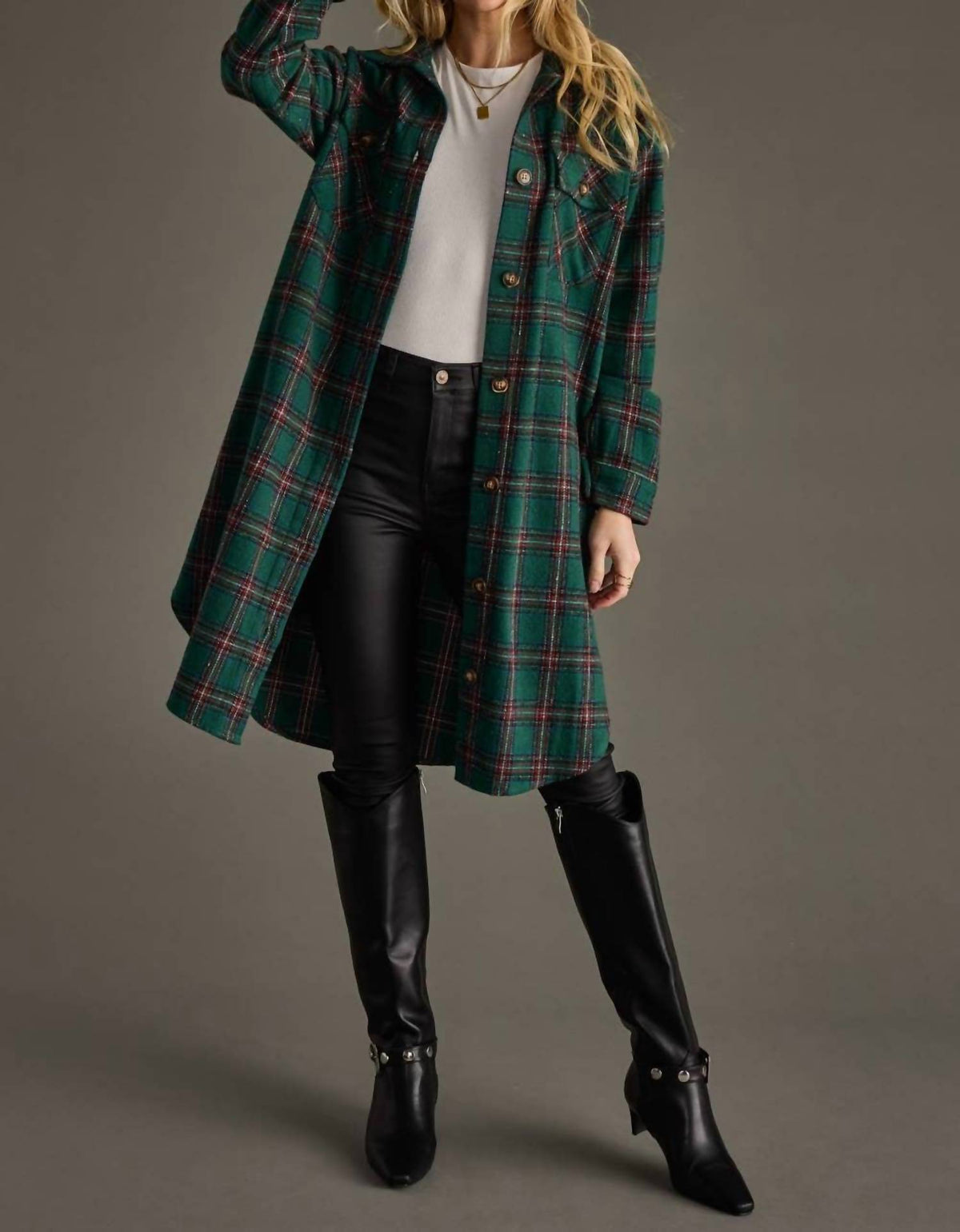 Panache - Plaid Long Shacket