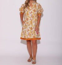 Ivy Jane - Bordered Block Print Shift Dress