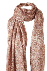 Kinross Women's Pebble Print Scarf in taupe multi - women's scarf - detail view