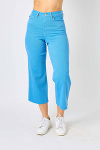 Judy Blue High Waist Garment Dyed Wide Leg Pants in sky blue - women's pants