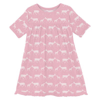 Kickee - Baby Girl's Classic Short Sleeve Swing Dress
