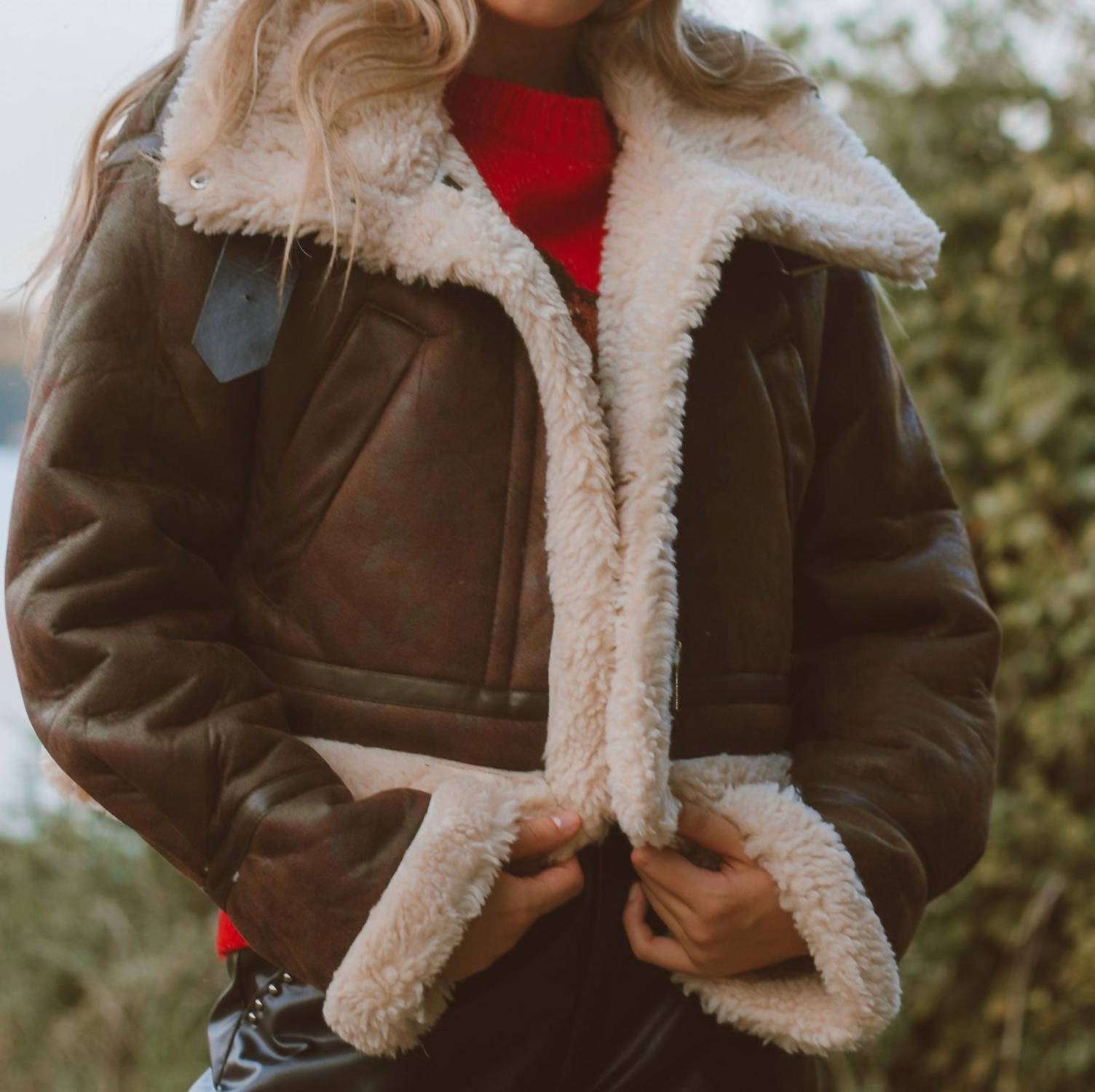 Raisonnel Sugarwood Sherpa Lined Coat in brown - women's jacket - view 5