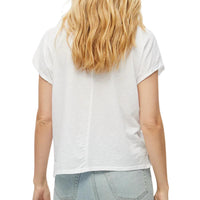 Michael Stars Women's Lizzy Top in white - women's t-shirt - detail view