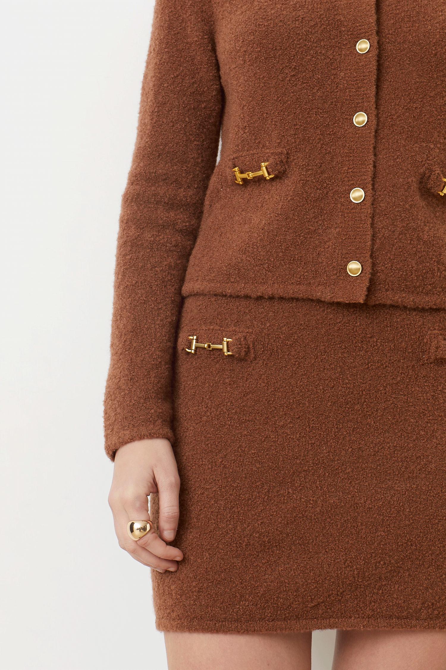 Suncoo Filby Knit Skirt in chocolate - women's skirt - detail view