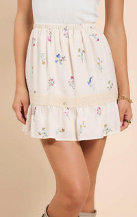Sadie & Sage - Abundance Mini Skirt With Lace Detail