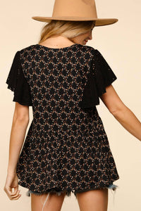 Sugarfox - Flutter Merrow Babydoll Blouse