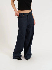 DAZE Highland Baggy Jeans in pinstripe - women's jeans - detail view