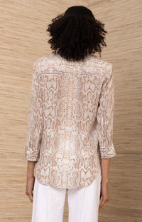 HALE BOB Rosalina Silk Top in beige - women's blouse - detail view