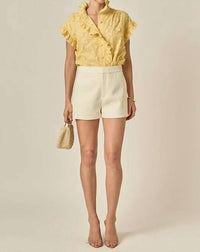 English Factory - Tansy Embroidered Ruffle Top