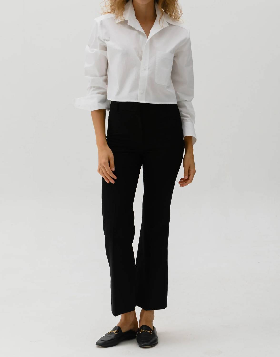 Cissa - Crop Button Down Wrap Shirt