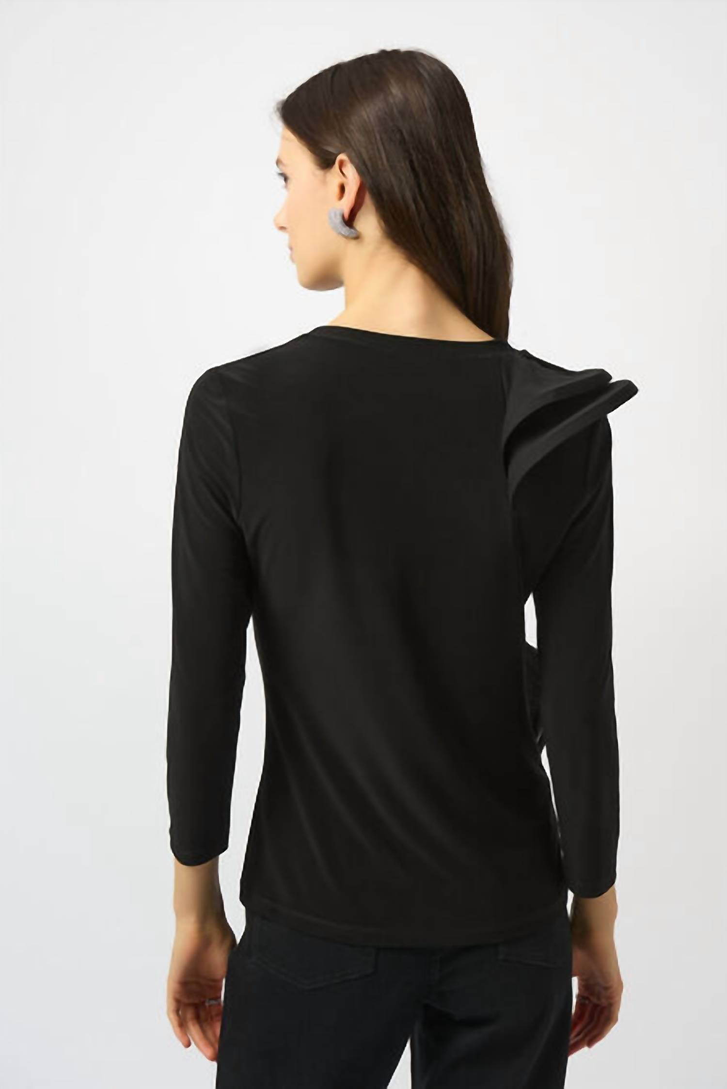 Joseph Ribkoff - Ruffled Crew Neck Pullover