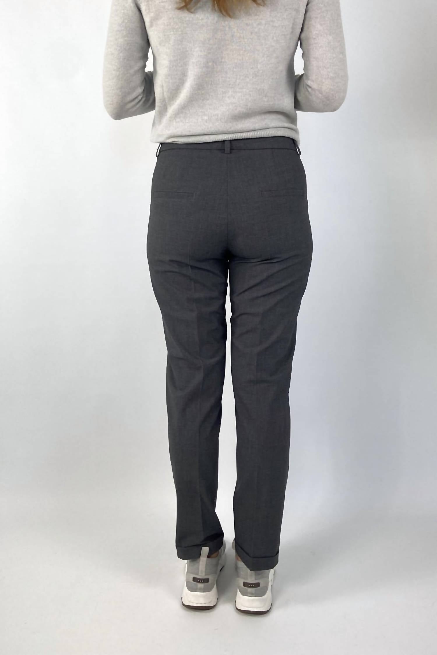 CAMBIO Kathreen Slim Pant in asphalt grey - women's pants - detail view