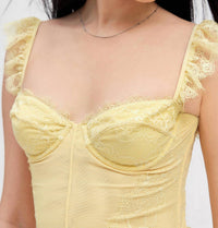 MUCCI Positano Lace Corset Top in limoncello - women's shirt - alternate view