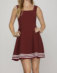 She + Sky - GAME DAY SLEEVELESS SQUARE NECK MINI DRESS