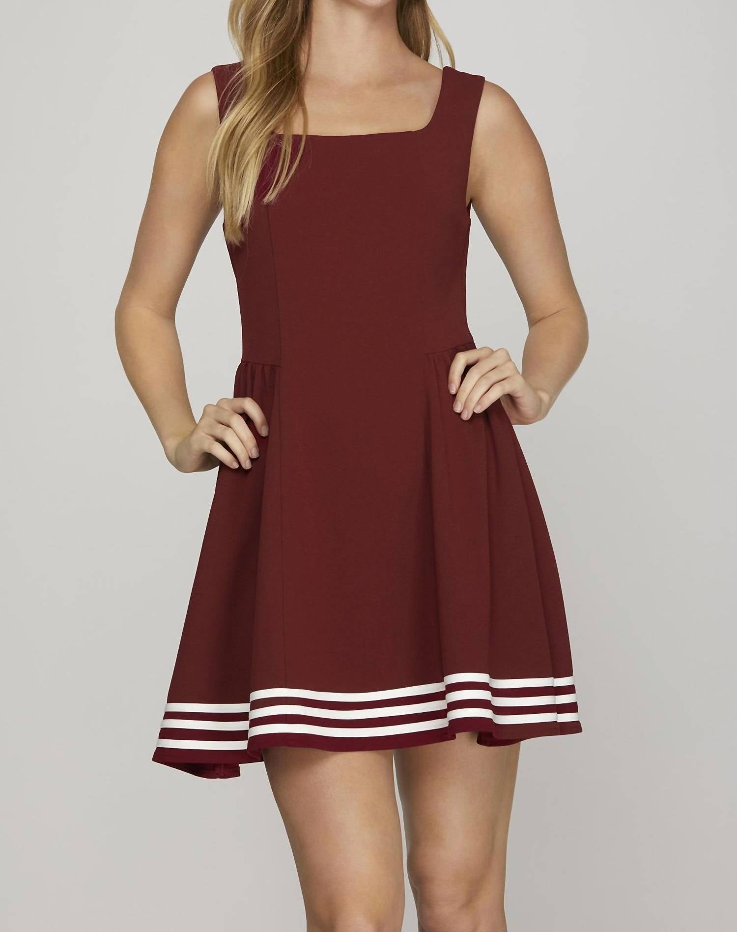 She + Sky - GAME DAY SLEEVELESS SQUARE NECK MINI DRESS