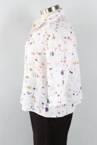 Cut Loose - Women's Graffiti Floral Crop Shirt