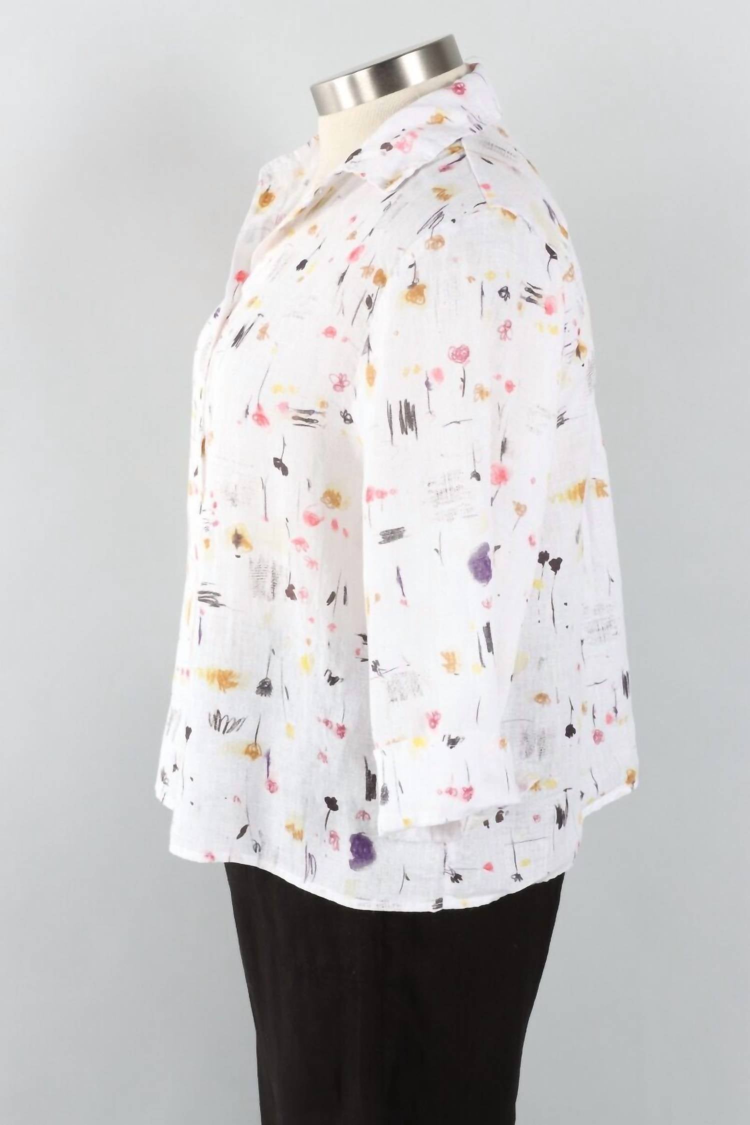 Cut Loose - Women's Graffiti Floral Crop Shirt