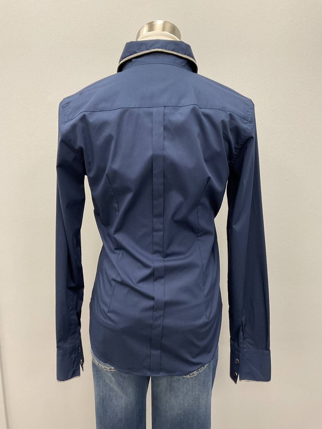 Martina Venti Dodici - NAVY MONILI TRIM SHIRT
