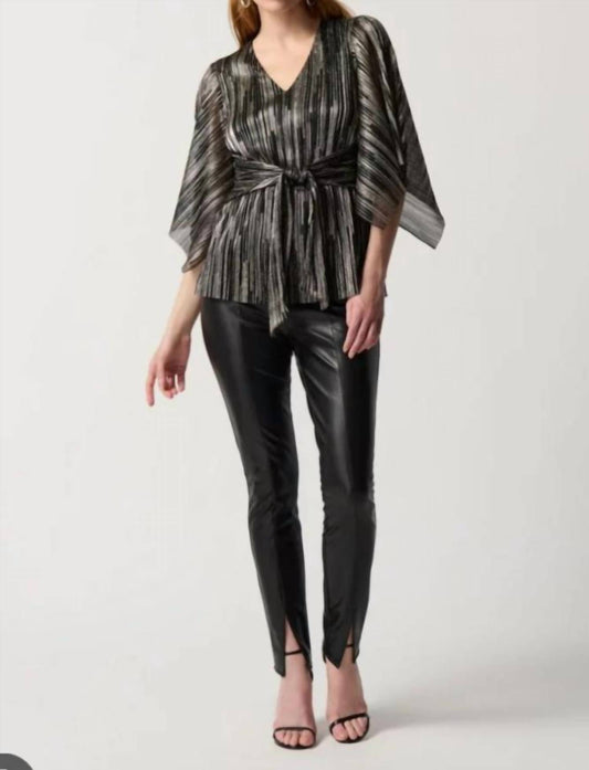 Joseph Ribkoff - Pleated Foil Knit Top