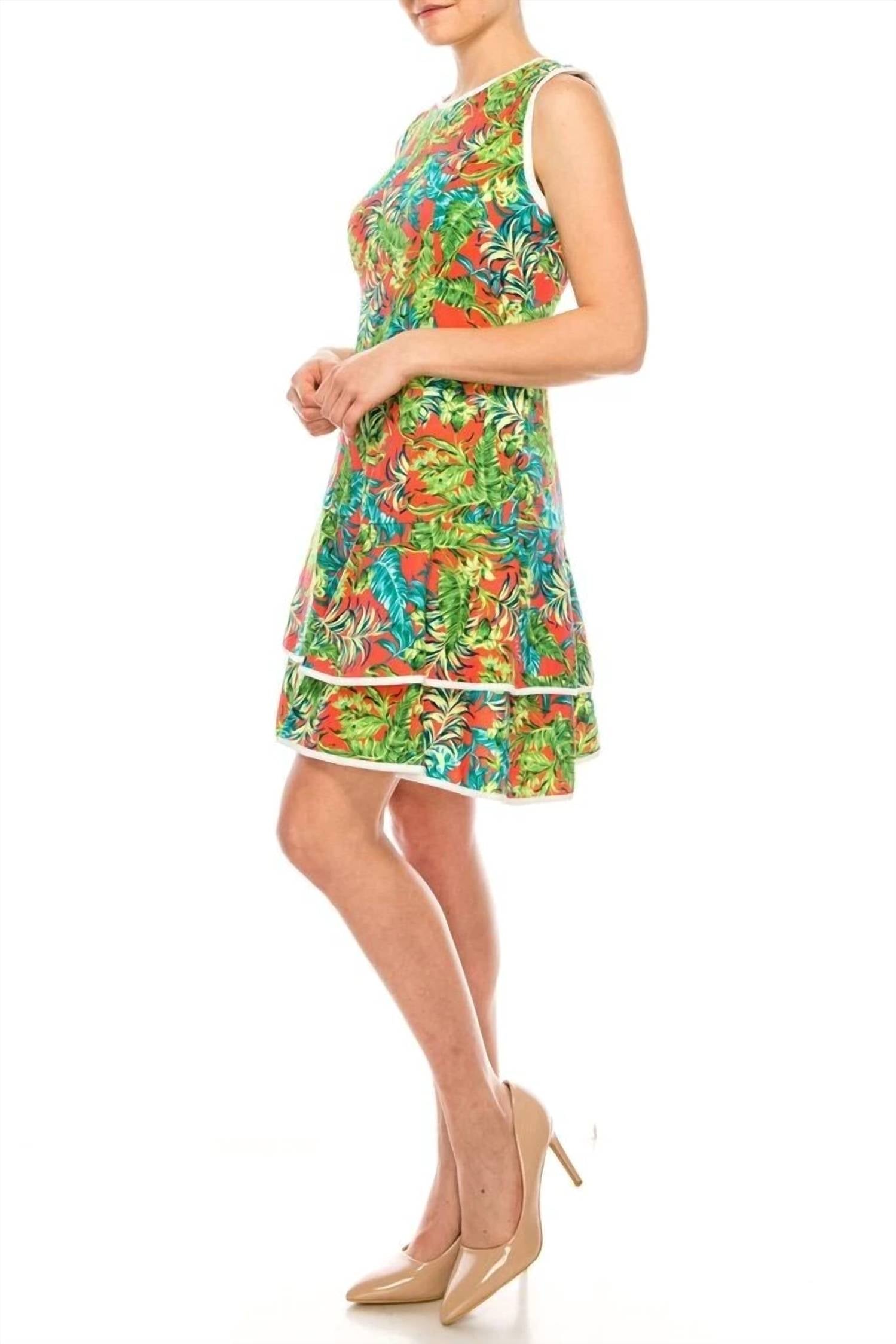 Shelby & Palmer - Palm Tree Print Fit & Flare Dress