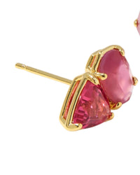 Kendra Scott Tatum Stud Earrings in gold pink mix - women's jewelry - detail view