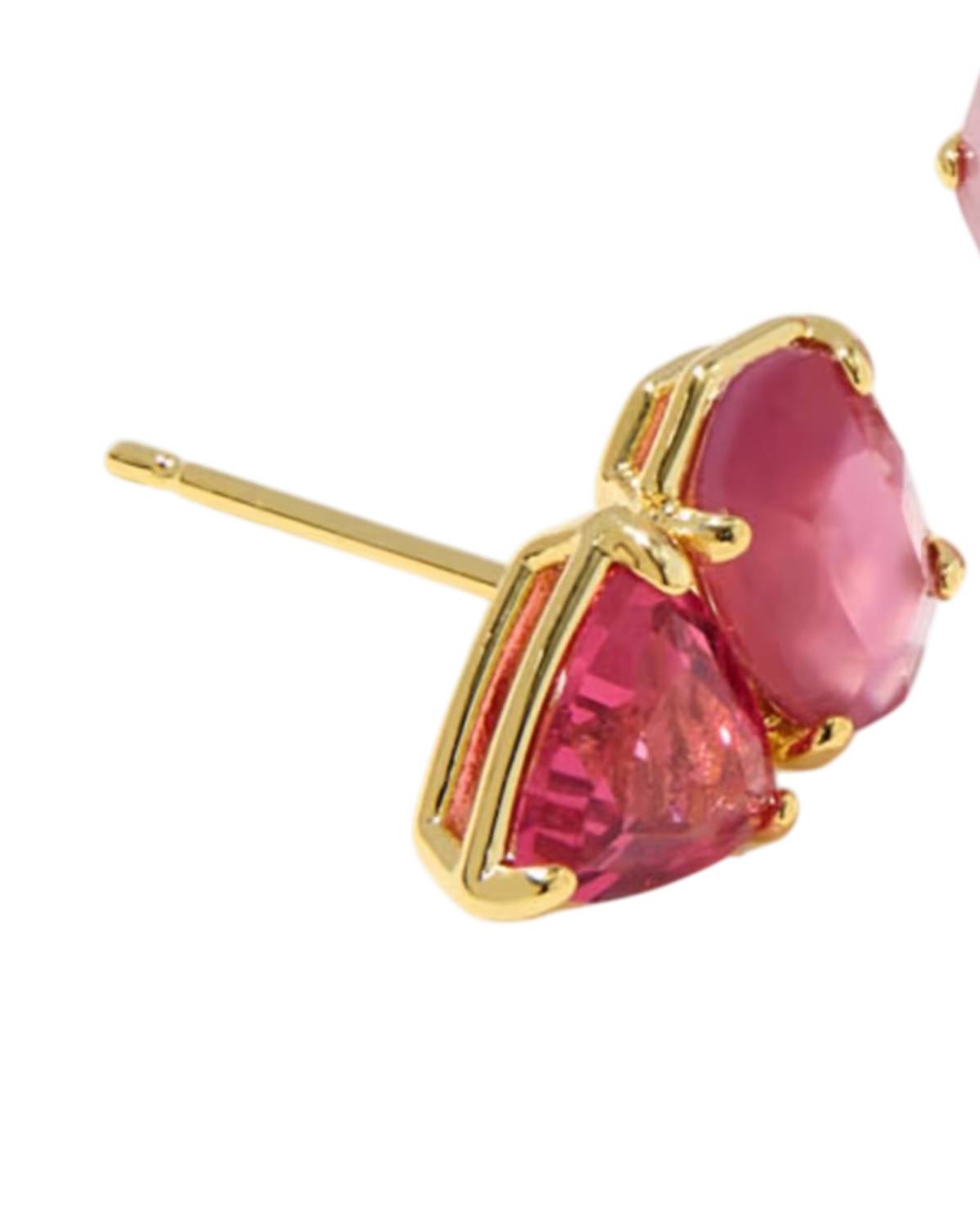 Kendra Scott Tatum Stud Earrings in gold pink mix - women's jewelry - detail view