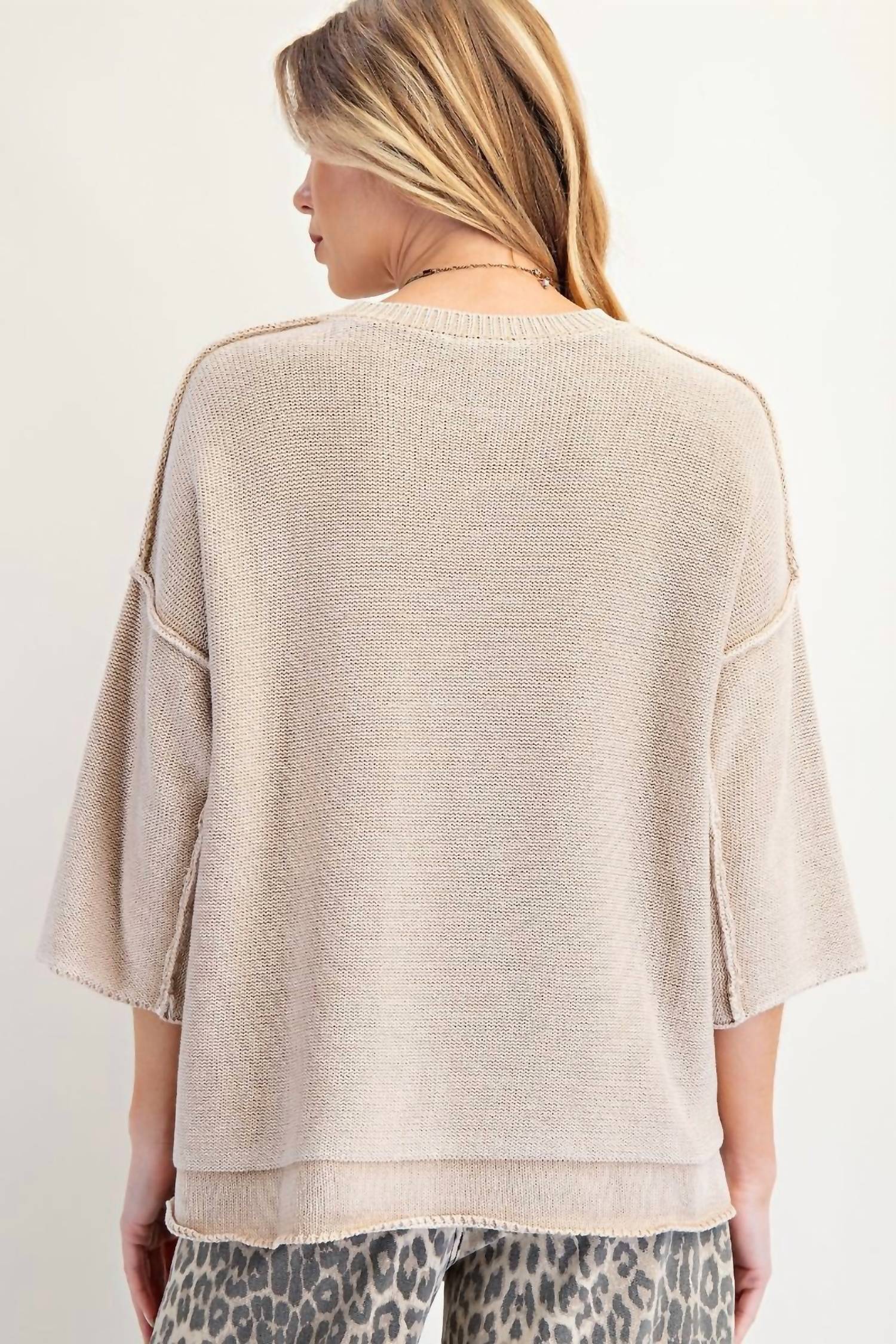 Easel - Mineral Washed Knit Sweater
