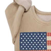 Hrt & Luv - Women's Checked American Flag Sweatshirt