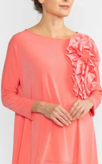 Ic Collection - Boat Neck Top With Rosettes