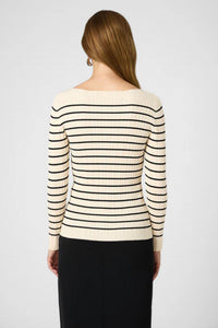 French Connection - Stripe Crinkle Knit Sweater