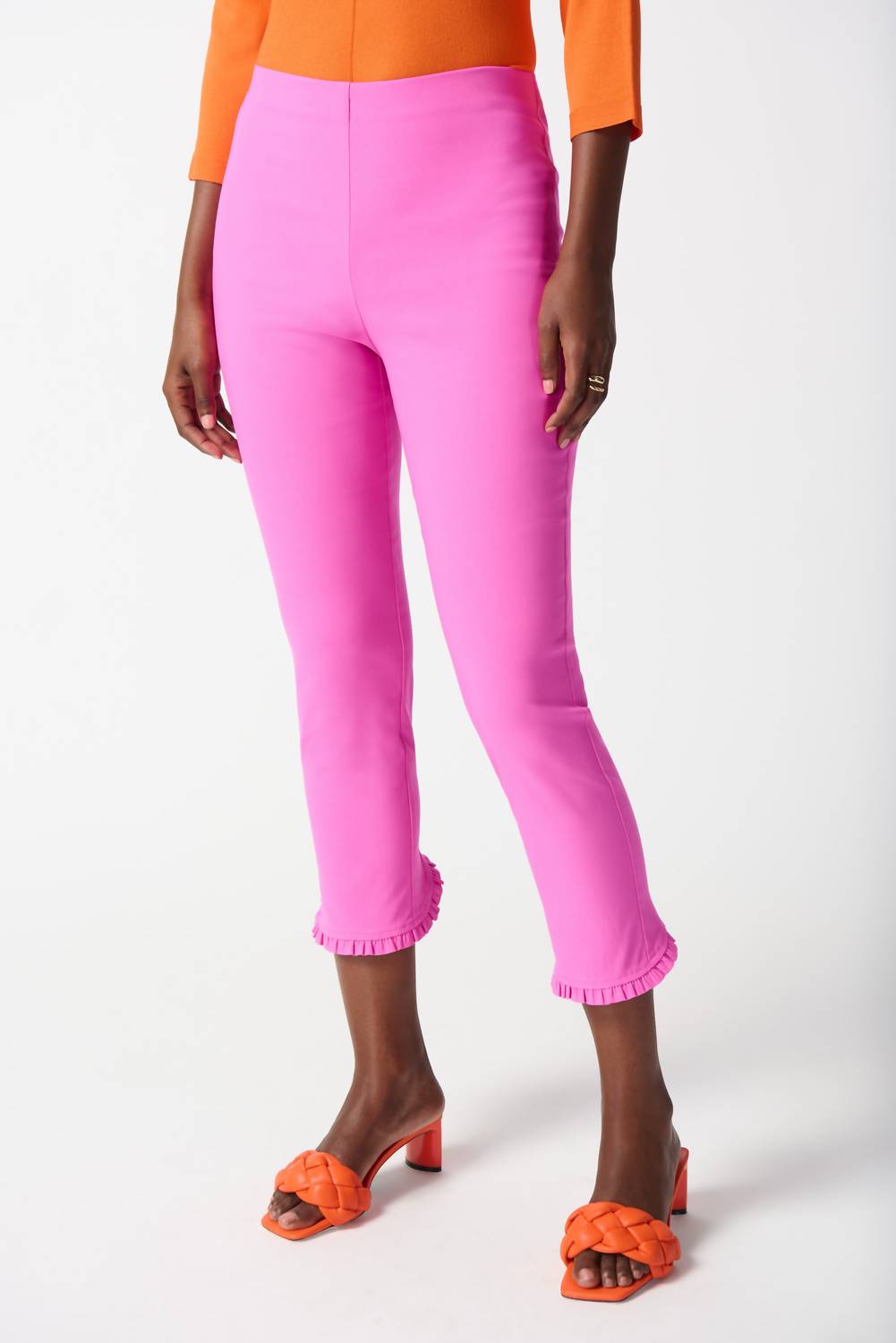 Joseph Ribkoff - Cropped Ruffled Hem Pants