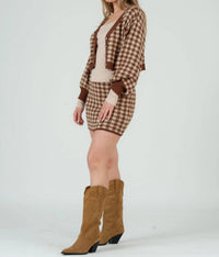 Lucca - Sweater Knit Cardigan And Skirt Set