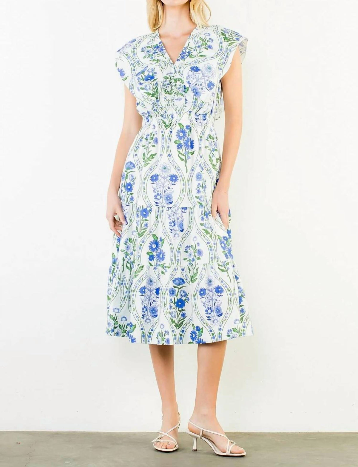 Thml - Ruffled Floral Midi Dress
