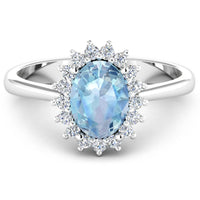 Diana M Jewels - Women's Oval Natural Aquamarine Fashion Ring (1.62 Ct) - Classic