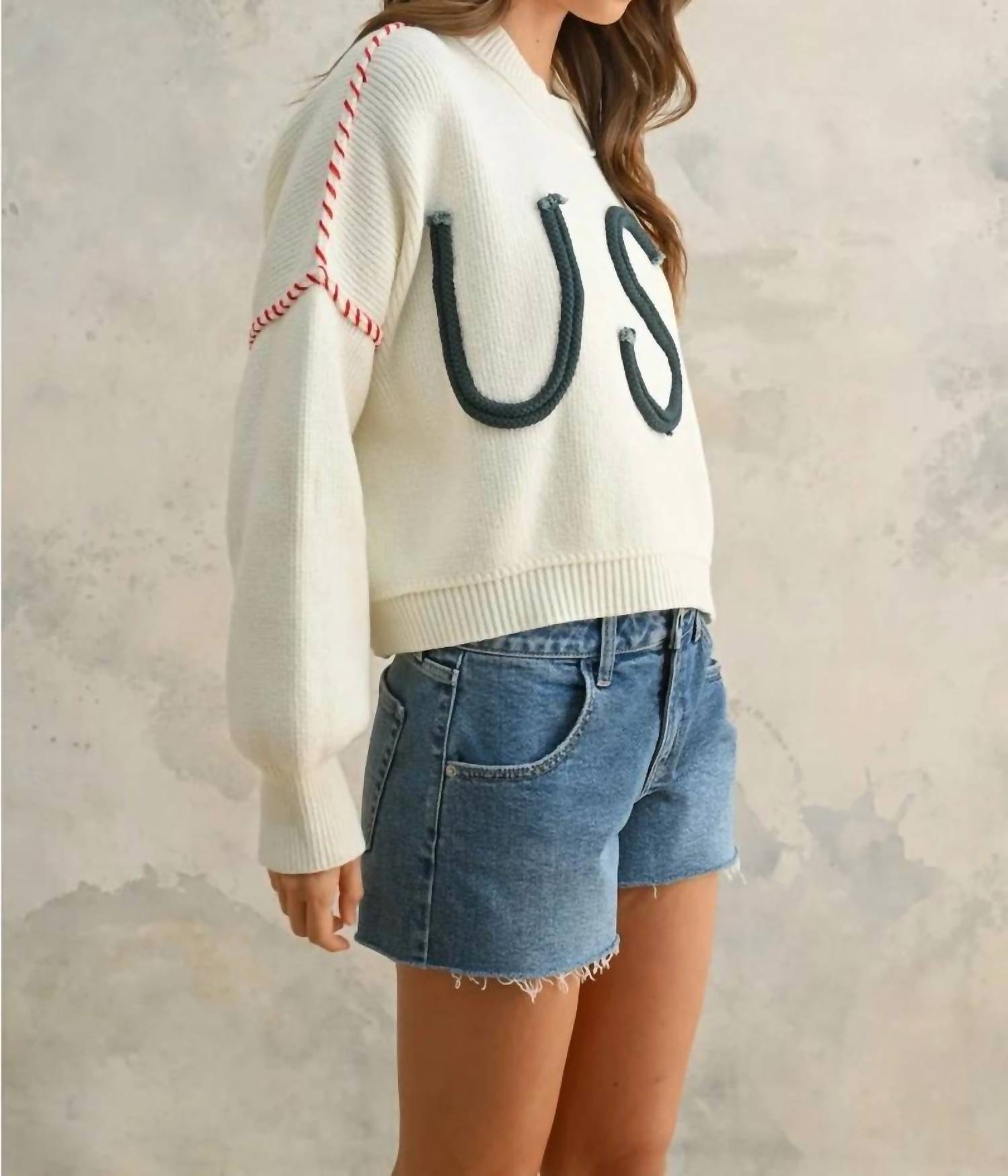 Miou Muse - Rope Usa Knit Sweater