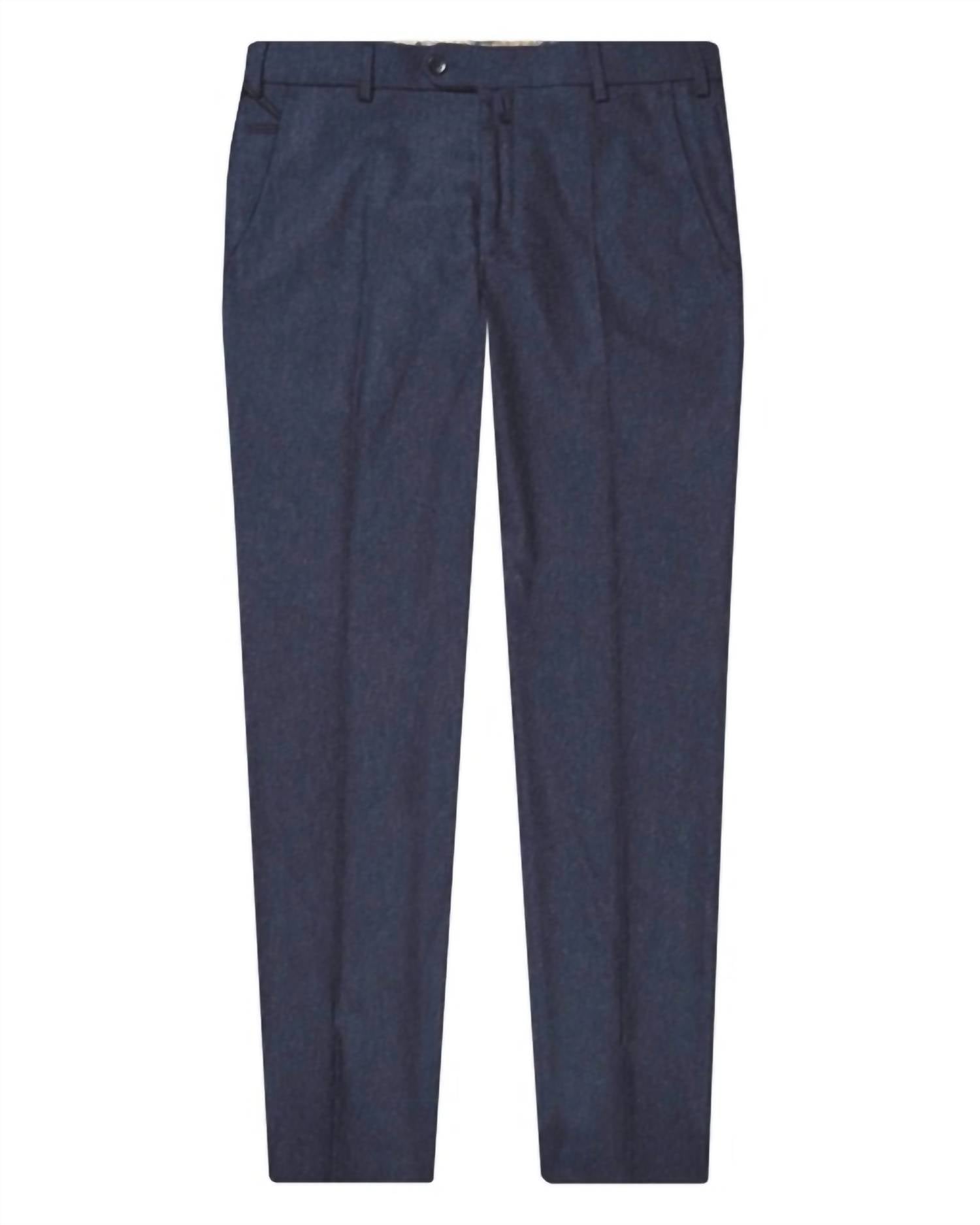 Meyer Men's Bonn Modern Fit Stretch Dress Pants in blue - men's pants