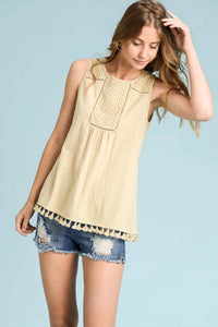 Doe And Rae - Amelia Eyelet Sleeveless Top