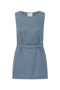 POSSE Thea Sleeveless Tunic in steel blue - women's shirt - view 4