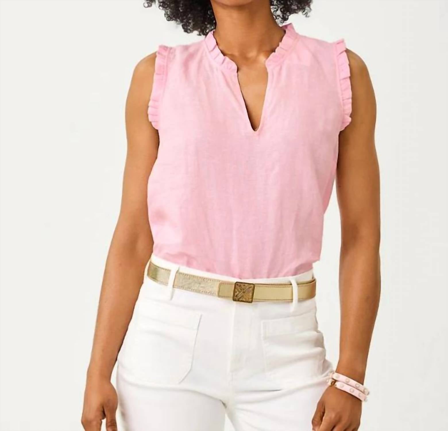 Lilly Pulitzer - KAVALLA SLEEVELESS RUFFLE TOP