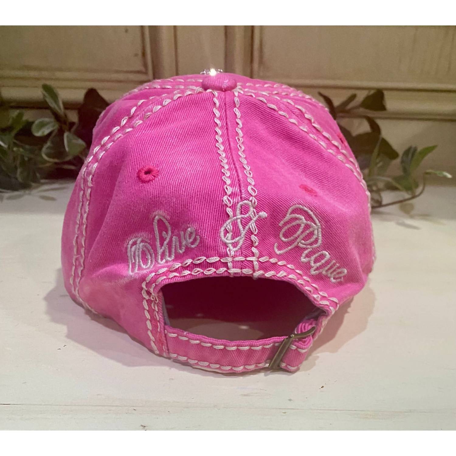 Olive & Pique - Women's Diamond Bejeweled Quilted Bling Cap